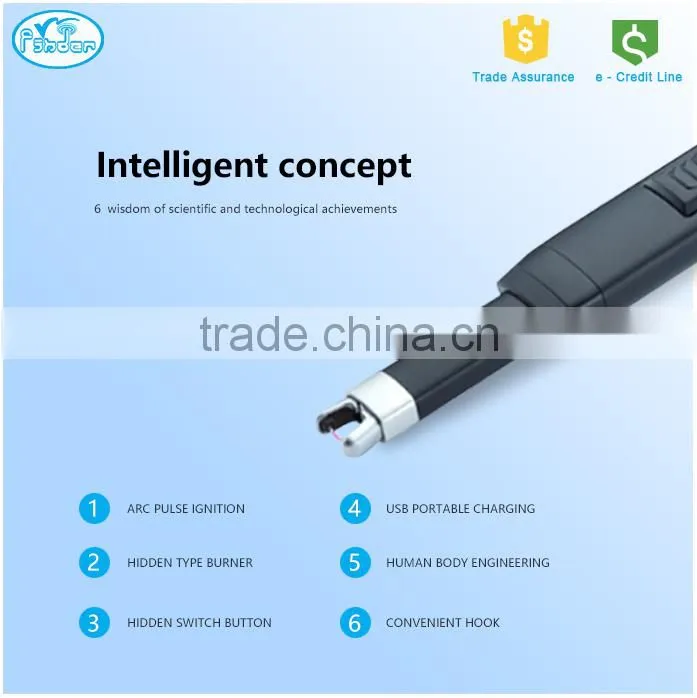 fashion Aliuminum usb charge kitchen lighter