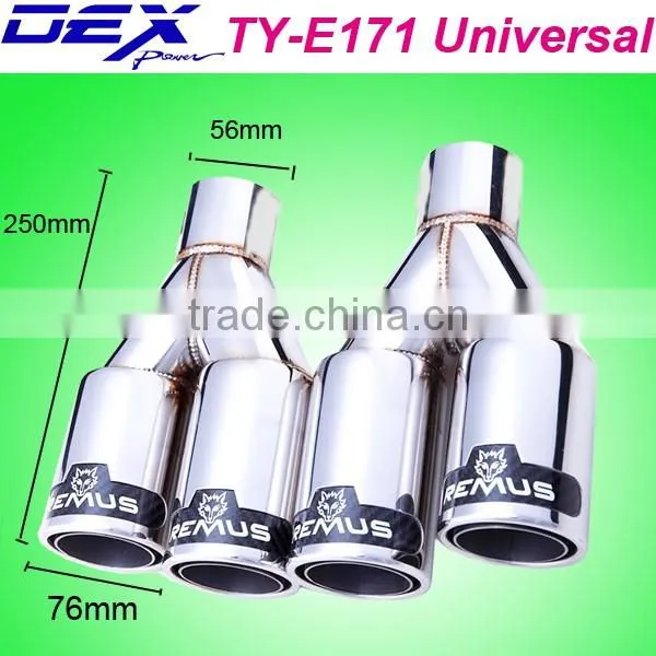 high quality auto part stainless steel 304 and carbon fiber universal double exhaust tip