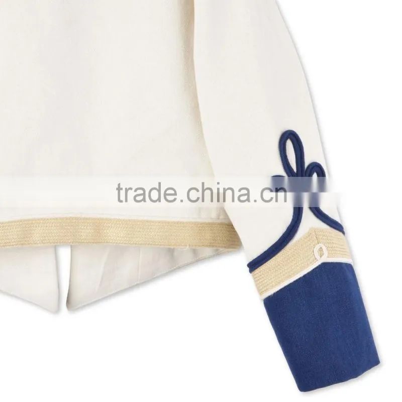 White Tone Embroidery Military Style Kids Army Jackets Kids Garments Children's Wear HSc5177