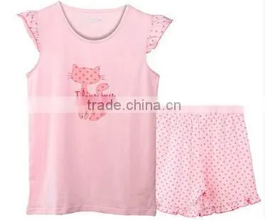 100% cotton kids pajama blank boys and girls shirts+pants pajama sleepwear baby pajamas