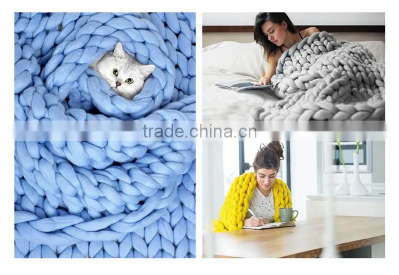 Merino wool Grande Large blankets/Giant knit/Cozy throw Chunky blanket