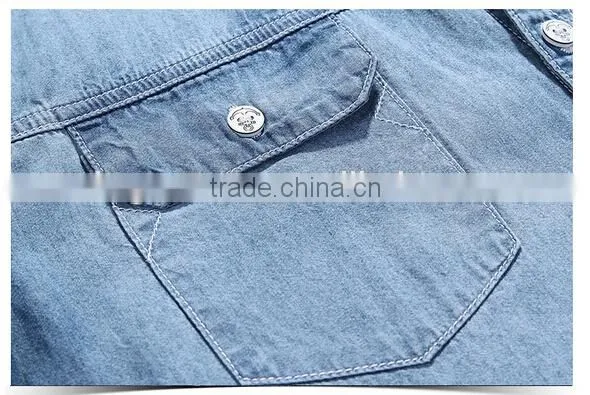 mens blue denimshirt with chest pocket N01