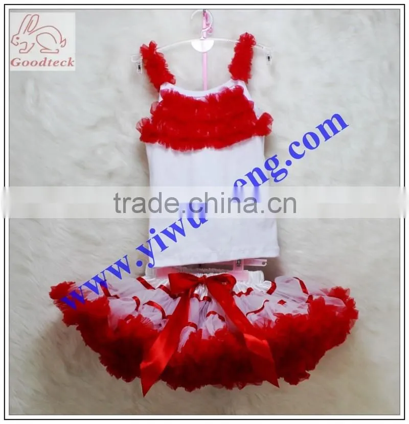 Hot sale cotton shirts, colorful pettiskirts, kids pettiskirt set,pettitops