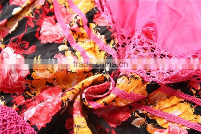 fishtail style big hem designed casual women floral cheap long skirts for sale