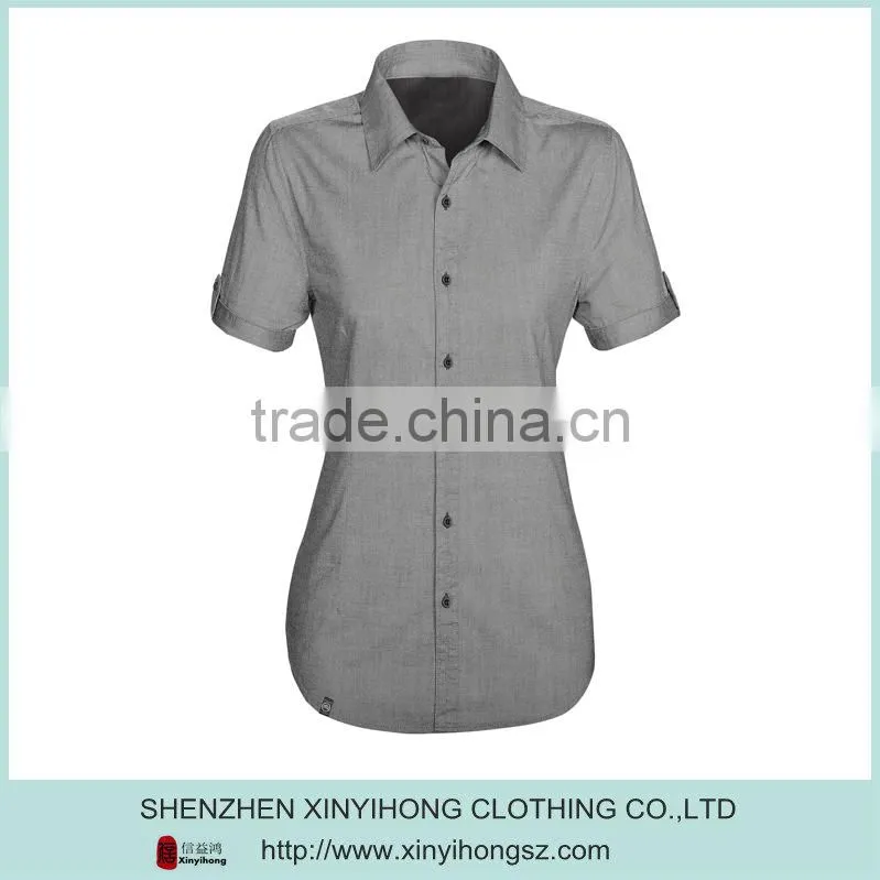 Hot Selling Cotton Fitted Short Sleeve Fashion Girls Beautiful Shirts