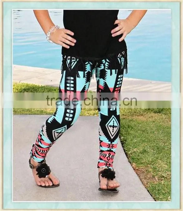 Baby Girls Black & Coral Geometric Leggings - Toddler & Girls Blue