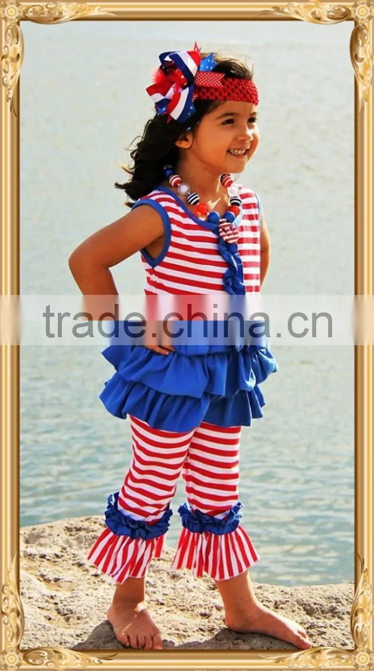 4th of july outfit chevron conice baby girls clothing cheap wholesale ruffle clothing