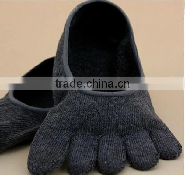 Pure cotton invisible fingers Socks male cotton toe sock