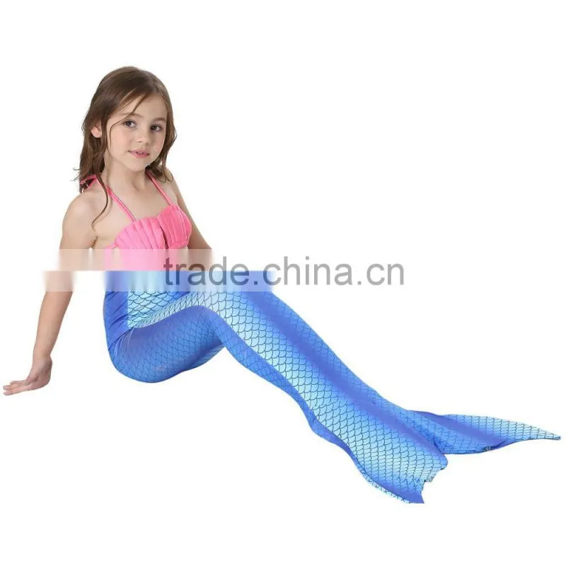3pcs Swimmable Mermaid Tail with Monofin Swimming Mono Flippers Swimwear