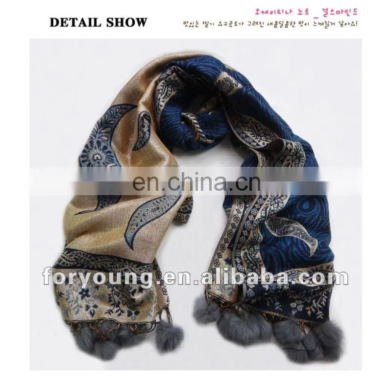 cony hair fringe paisley shawl tippet