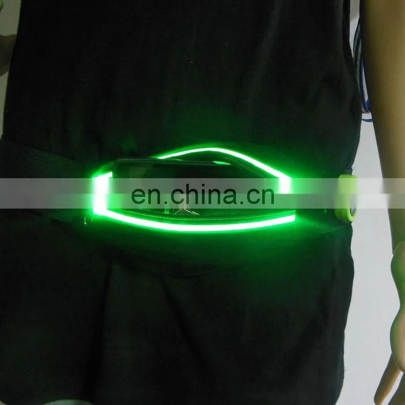 Best selling sports glow belt waistband LED mobile phone bags lighting led phone cases gift bag