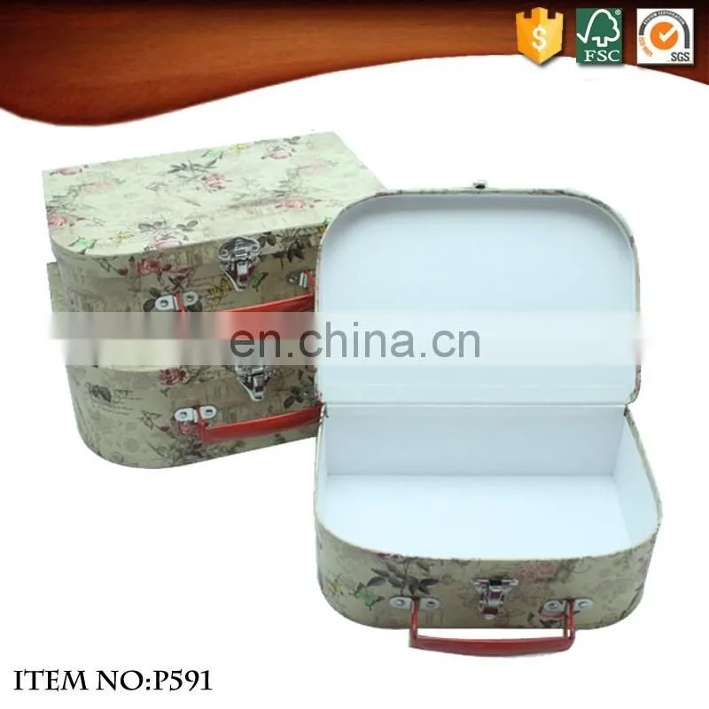 High quality beauty flower suitcase box with metal lock