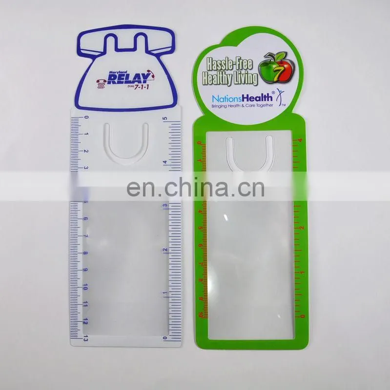 Plastic PVC flexible magnifying glass 3x bookmarks magnifier