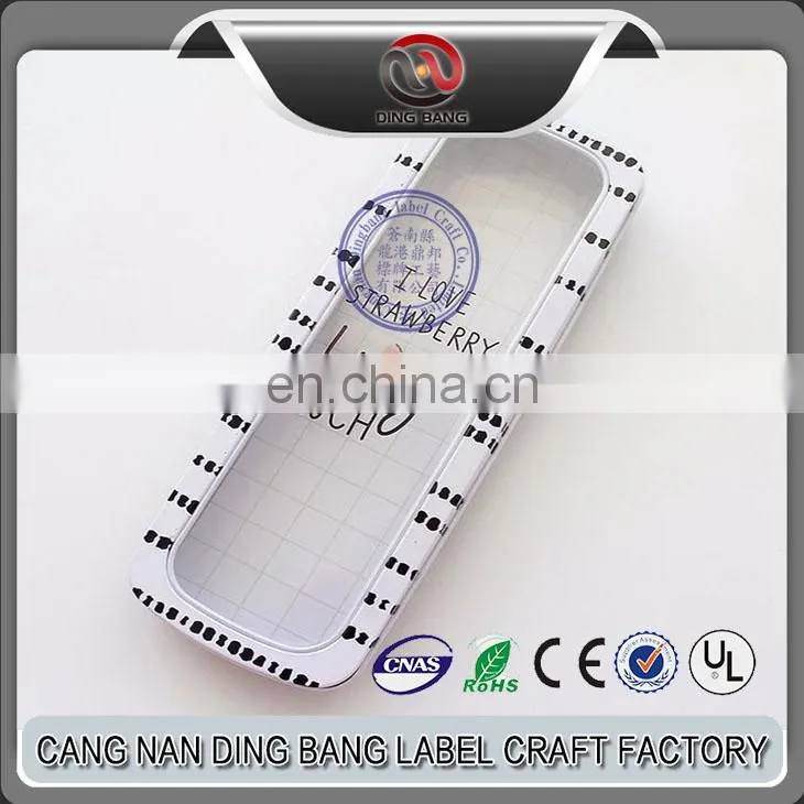 Wholesale Promotion Cheap Custom Award Souvenir Lovely Friuts Style Square Shape Metal Tin Pencil Case With Window