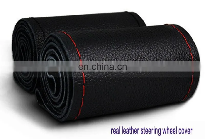 Hand Sewn Car Steering Wheel Sets Manufacturers Selling Universal For All Cars Real Leather Car Steering Wheel Cover