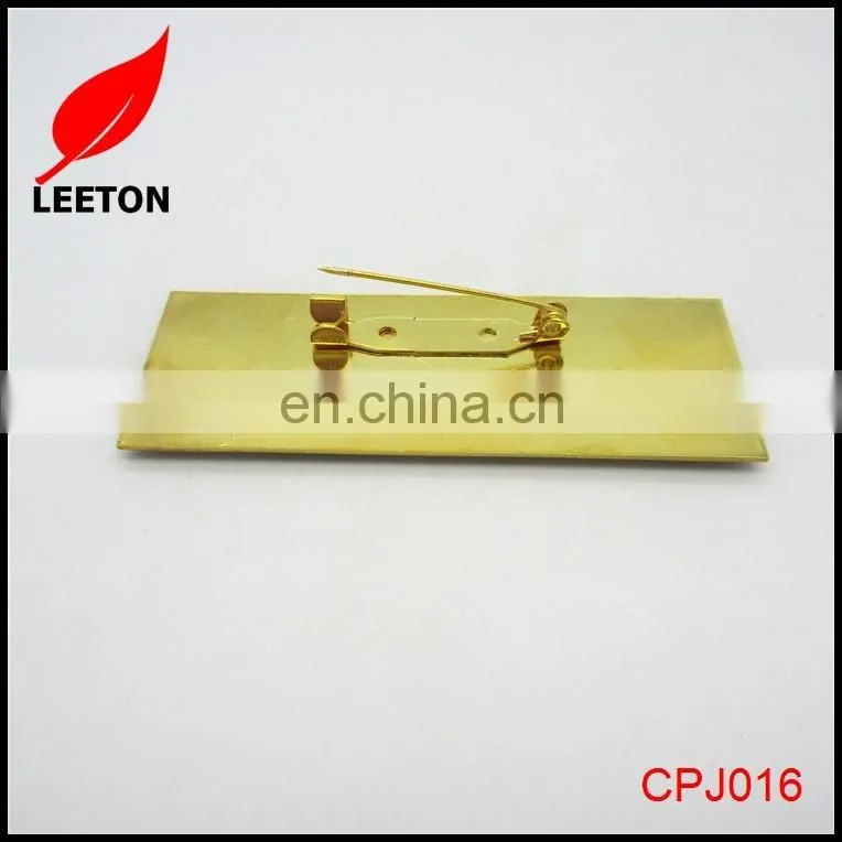 Metal rectangle name badge holder