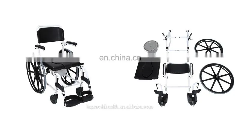 Topmedi folding bath & shower chair with wheels for disabled and elederly