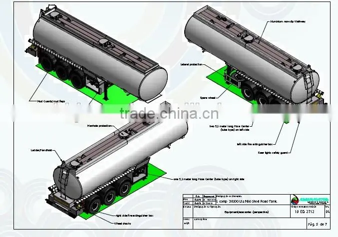 55000 liters fuel tank trailer