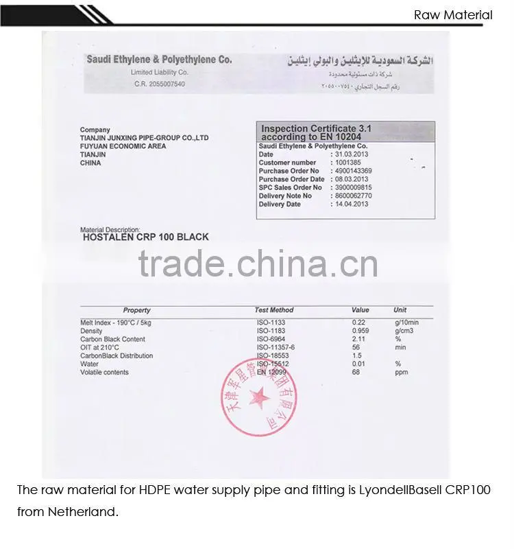 630 mm pn8 hdpe pipe for underground water pipelines