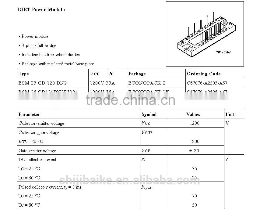 BSM25GD120DN2E3224 IGBT Power Module