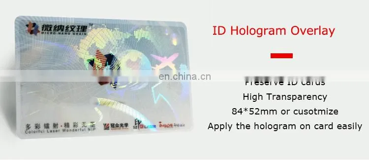 30 Micron Custom ID Card Hologram Overlay