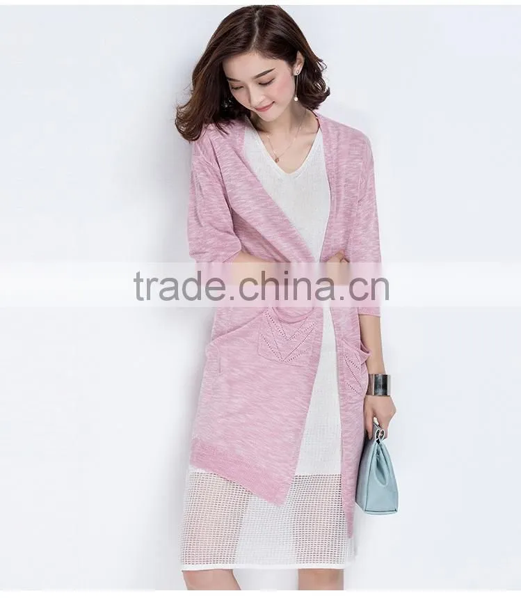 Spring fashion long sleeves cardigan knit sweater casual cardigan for women