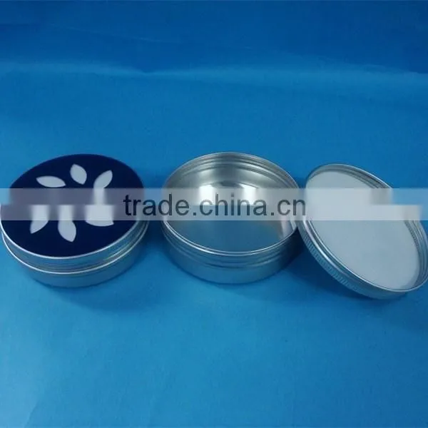 snap-on cap aluminum jar with cutout aluminum cap