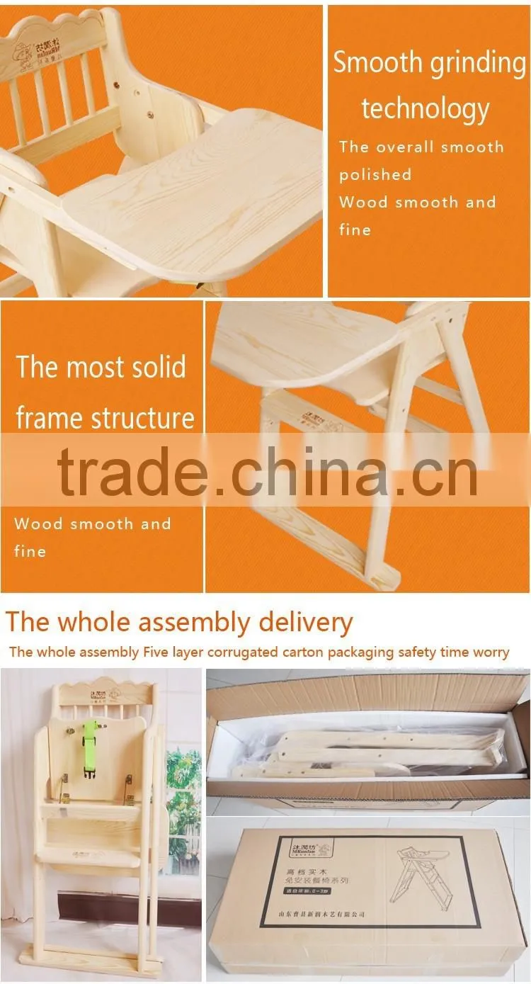 100% Solid Wooden Baby Chair