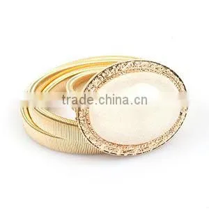 new products ladies waist chain solid gold chain white agate belly chain