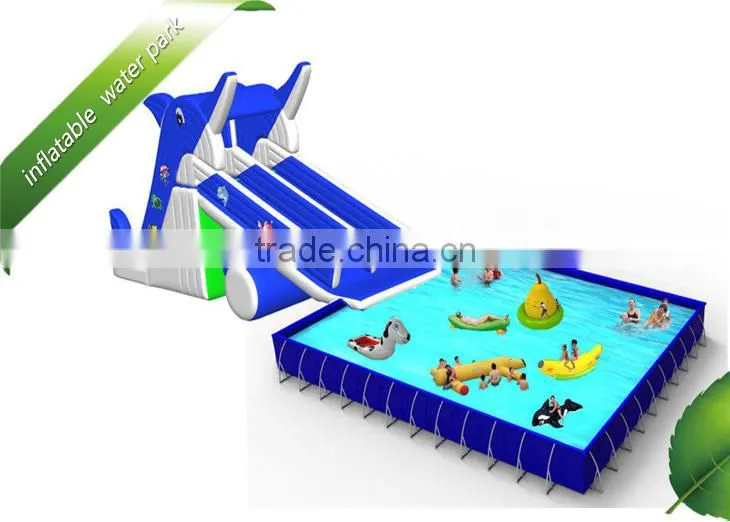 inflatable water park for adult playing in the sea,water park water slides