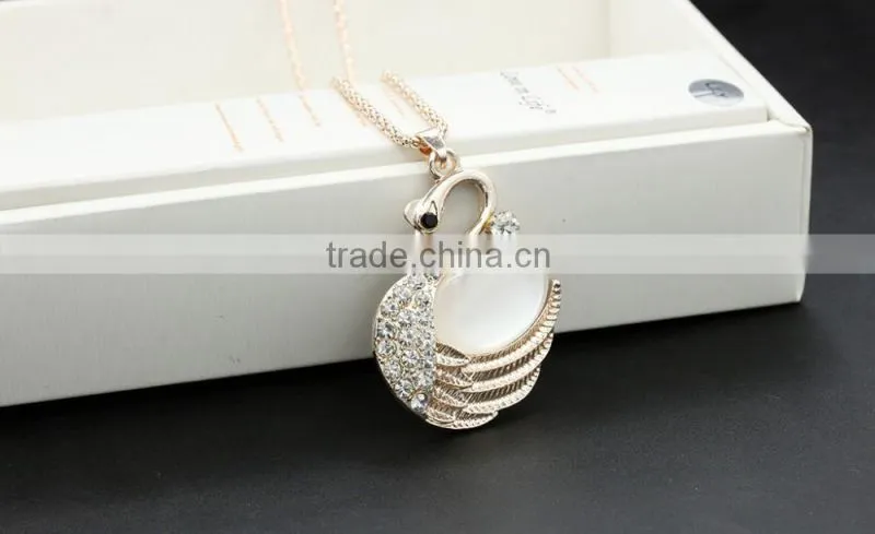 Fashion rhinestone long clothing accessories women's Opal pendants Joker personality sweater chain necklace