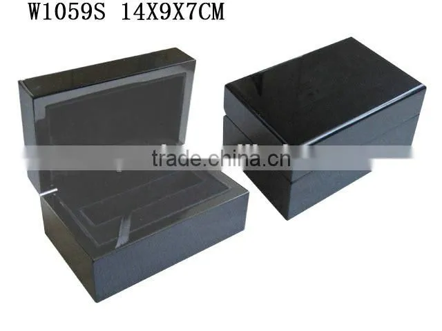 High End Black Leather Covered Wooden Pen Gift Box Wholesale W1059S