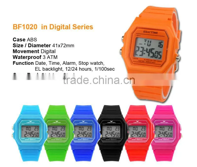 BF1020 Colorful any pantone plastic LCD Digital watch