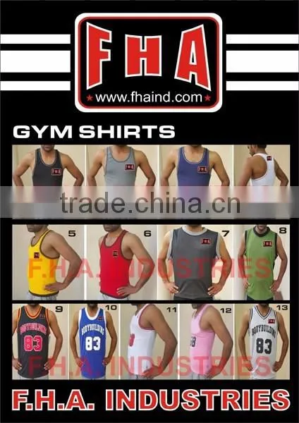Tank Top Singlet Gym / Unlimited Custom Singlet With Muscle Back / Cheap Fitness Gym Tank Top Shirts by FHA INDUSTRIES PAKISTAN