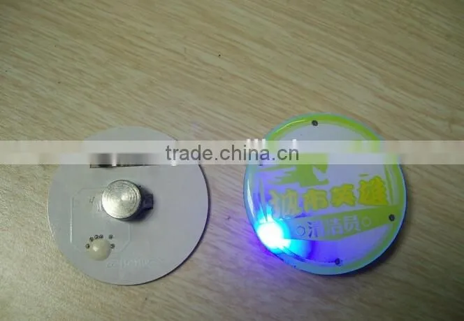 2016 Music sound badge led lapel pin led flashing light pin