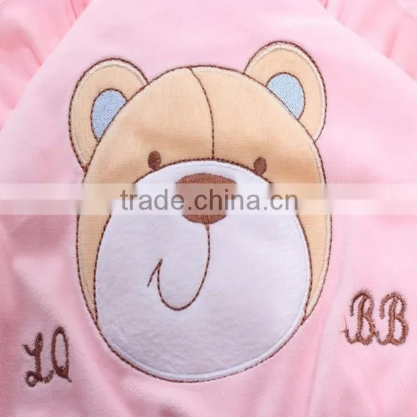 BB-LZ-007 thickening and larger hooded cotton lace baby swaddle wrap blanket