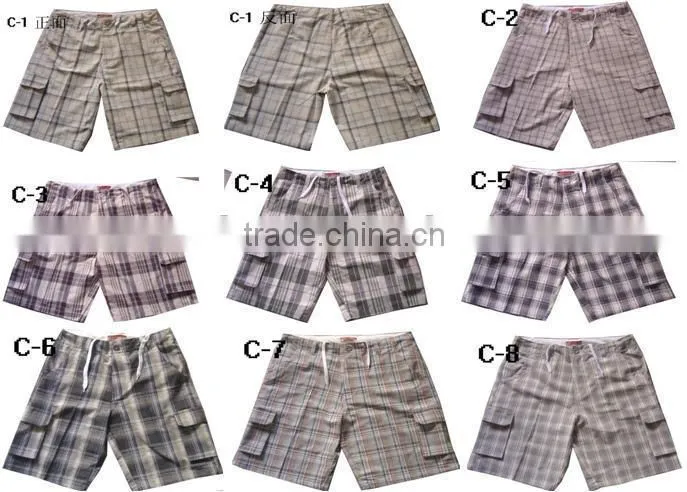 2014 In Stock Sample Summer Plus Size shorts Checks Short for Men
