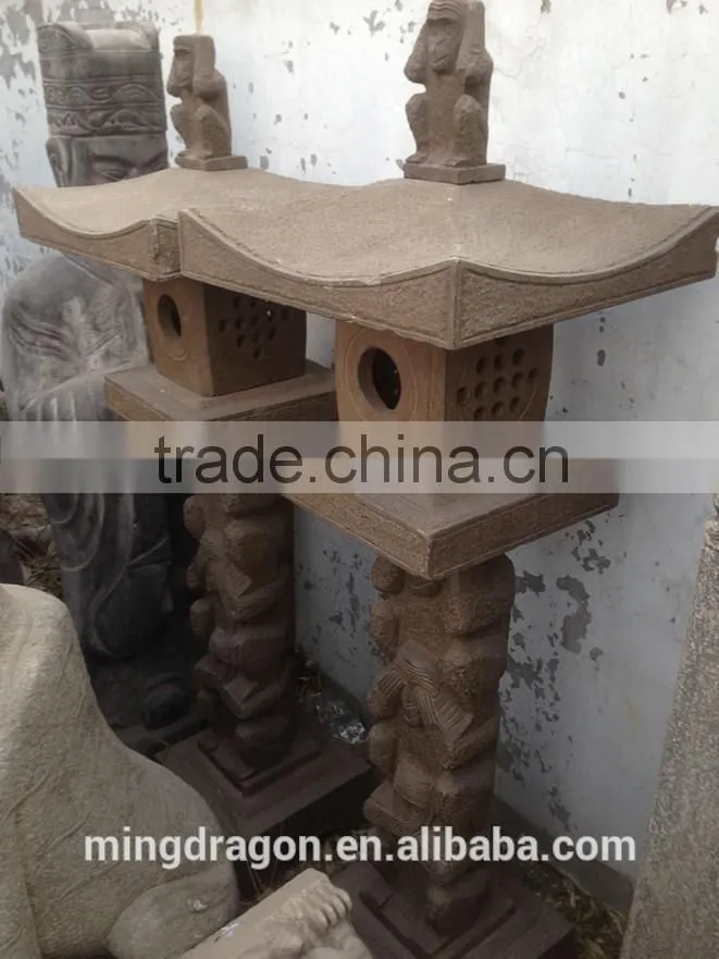 Antique garden stone monkey lanterns