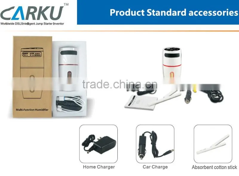 Car humidifier with car battery charging function Carku brand multifunction jump starter