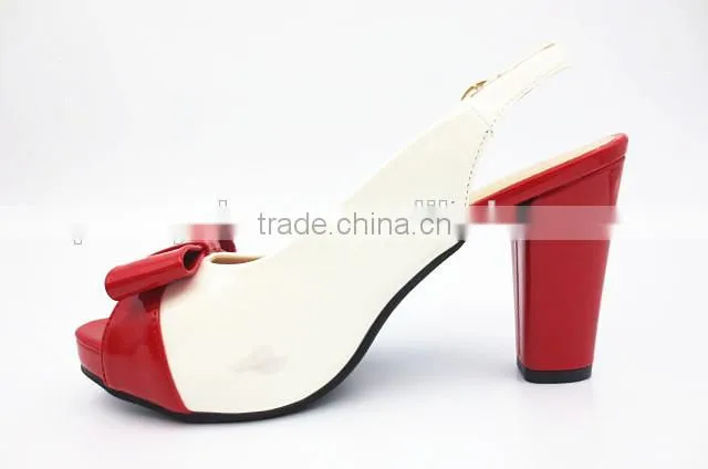 new high class mix color middle heel slingback sandals for office lady