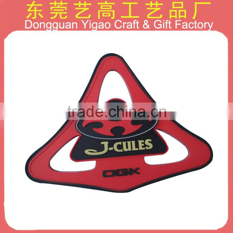 China factory custom 3D company logo PVC rubber patches/silicone patch