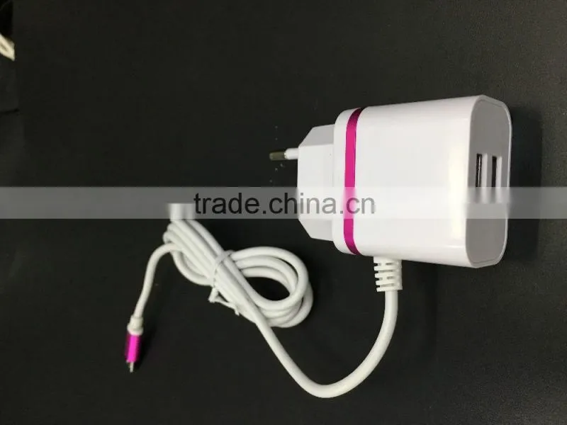 5V 2.1A EU Plug with 2USB Travel charger