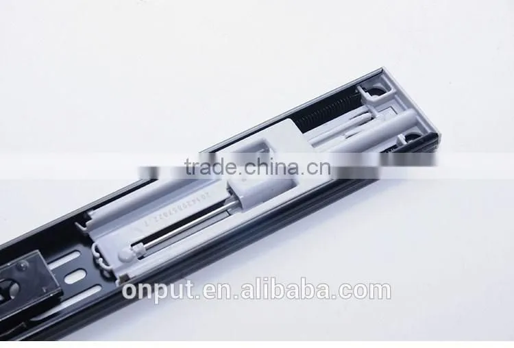 45mm three section device high quality ball bearing slides with damper slide solf-closing drawer slide
