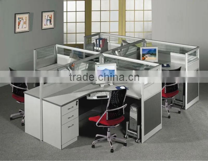 modern nice design high quality glass top modular office partition workstation office furniture call center cubicle