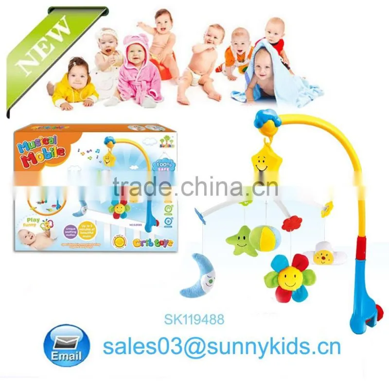 Plastic baby musical hanging toys bed rattle for infant