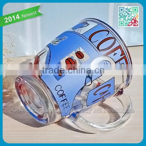 Manufacture glassware beautiful pattern coffee mugs