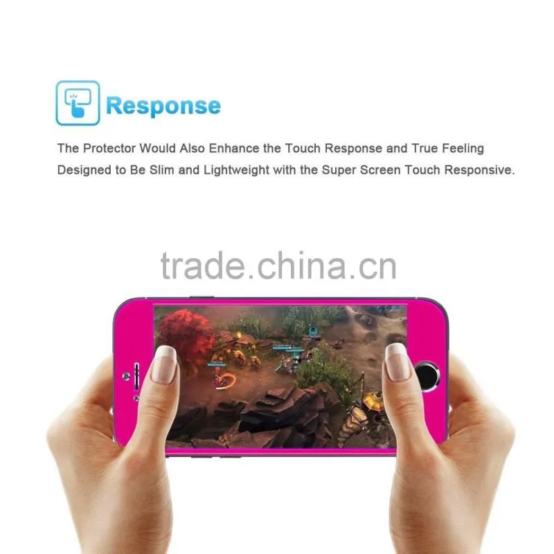 2016 High quality blue tempered glasses screen protector for apple iphone 6s plus