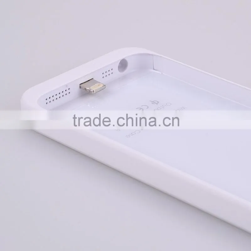 Thinnest white wireless charger case for iphone5s , wireless charger receiver case