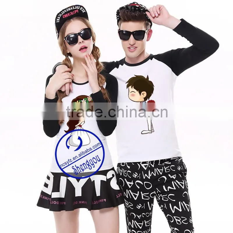 custom printed love couple t-shirt design wholesale china