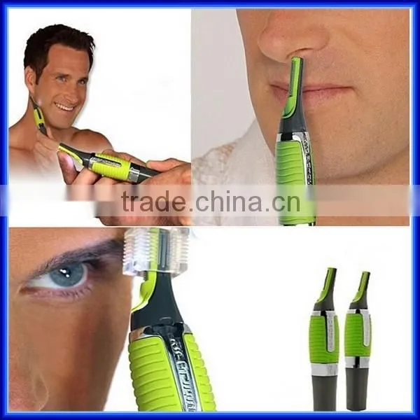 Multifuction 2 in 1 pocket size travel nose hair trimmer, personal care stainless steel blade ear and facial hair trimmer